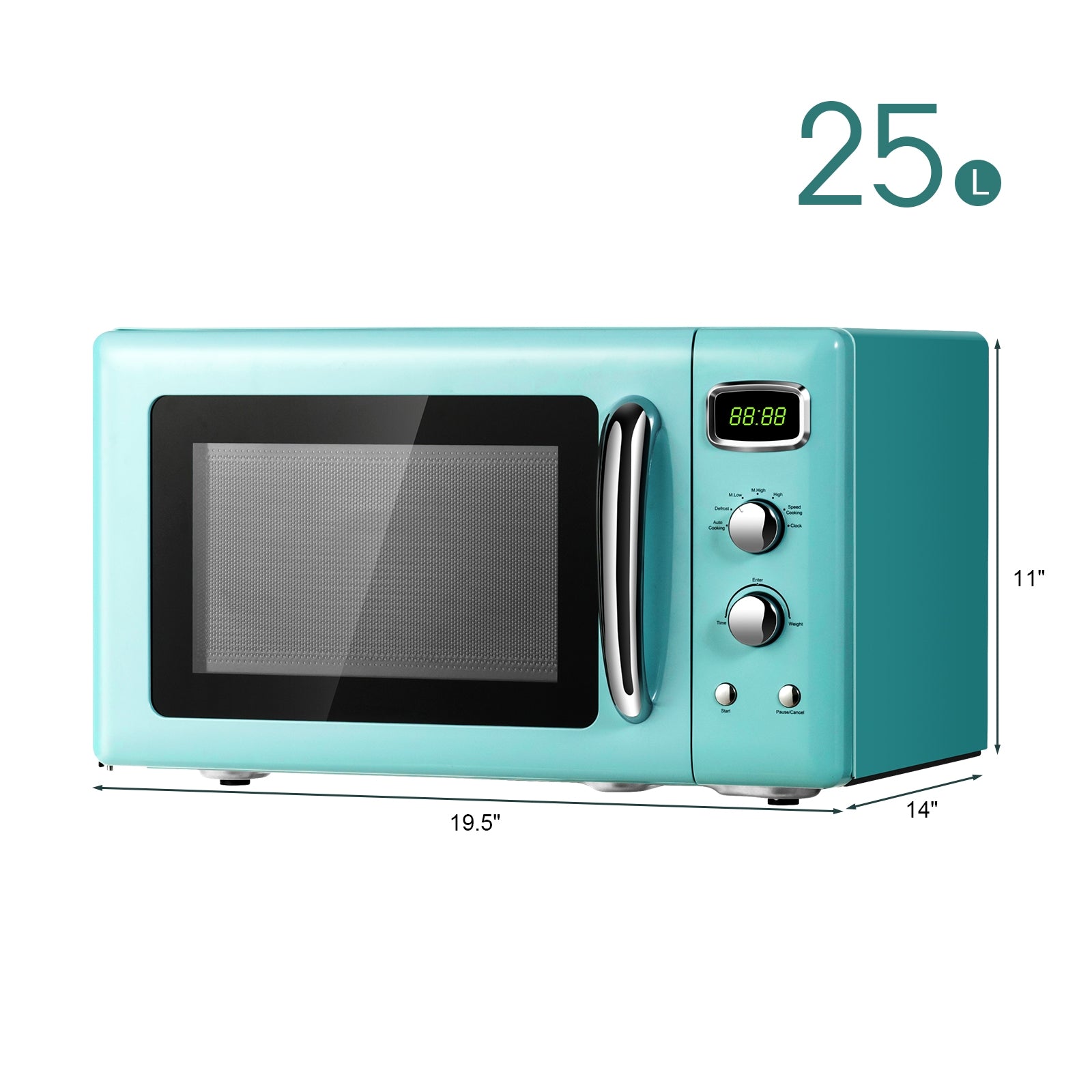 0.9 Cu.ft Retro Countertop Compact Microwave Oven, Green Toaster Ovens at Gallery Canada