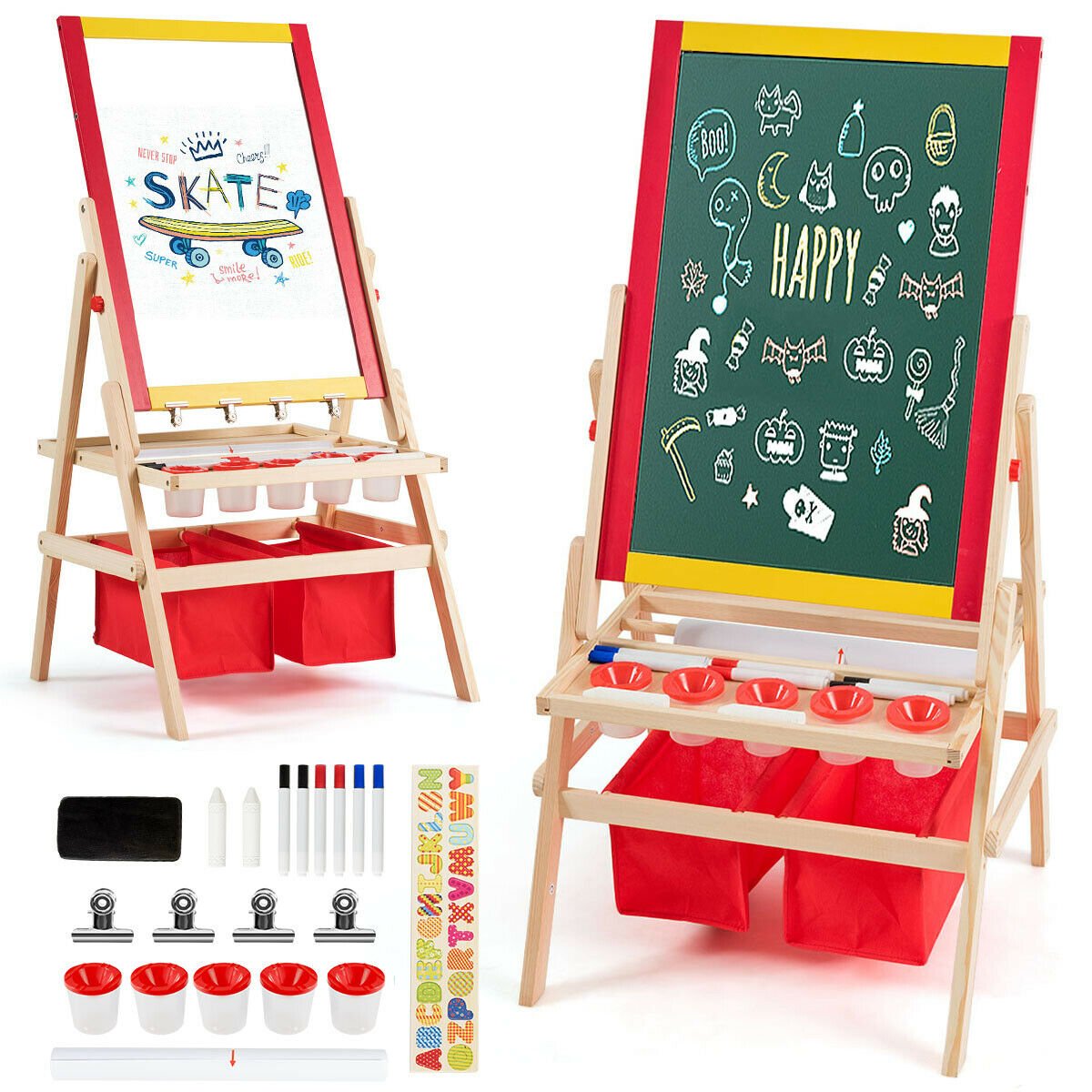 Flip-Over Double-Sided Kids Art Easel, Multicolor Art Easels   at Gallery Canada