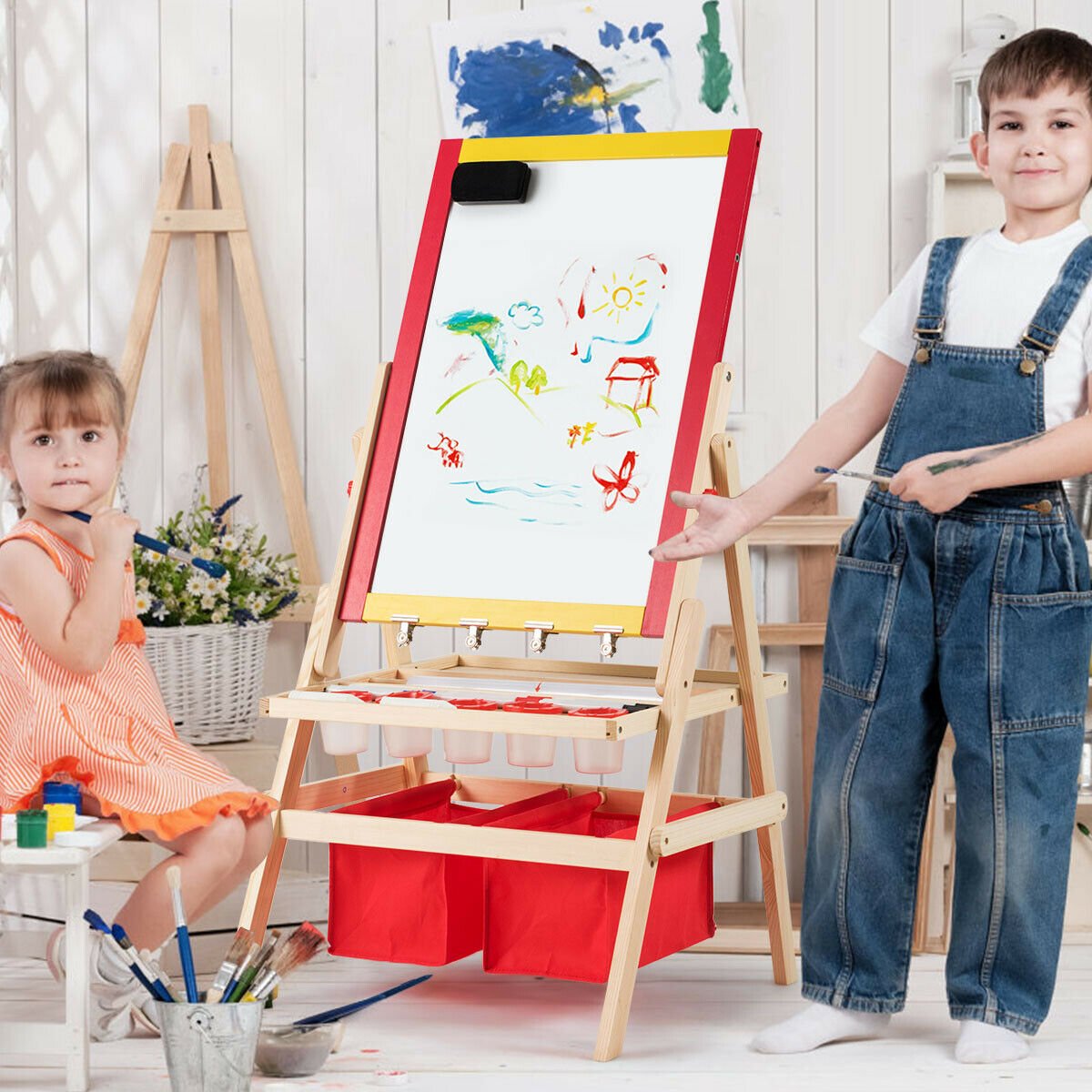 Flip-Over Double-Sided Kids Art Easel, Multicolor Art Easels   at Gallery Canada