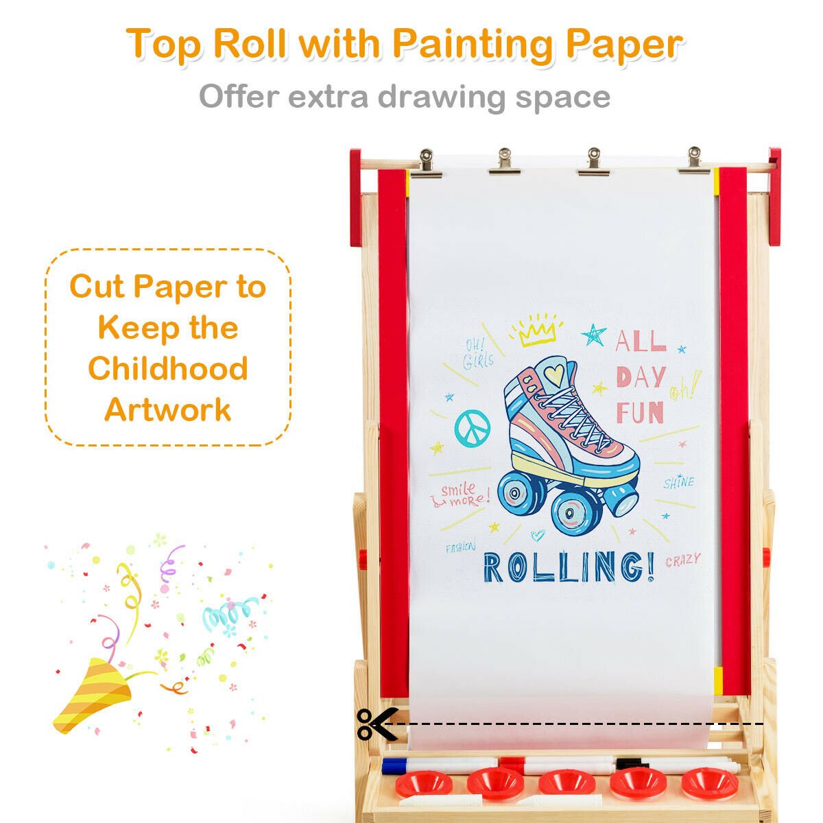 Flip-Over Double-Sided Kids Art Easel, Multicolor Art Easels   at Gallery Canada