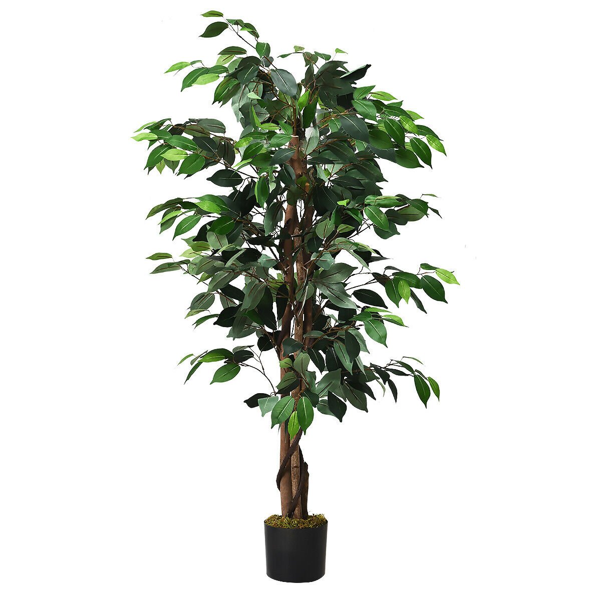 4 Feet Outdoor Trunks Artificial Ficus Silk Tree, Green Faux Plants   at Gallery Canada