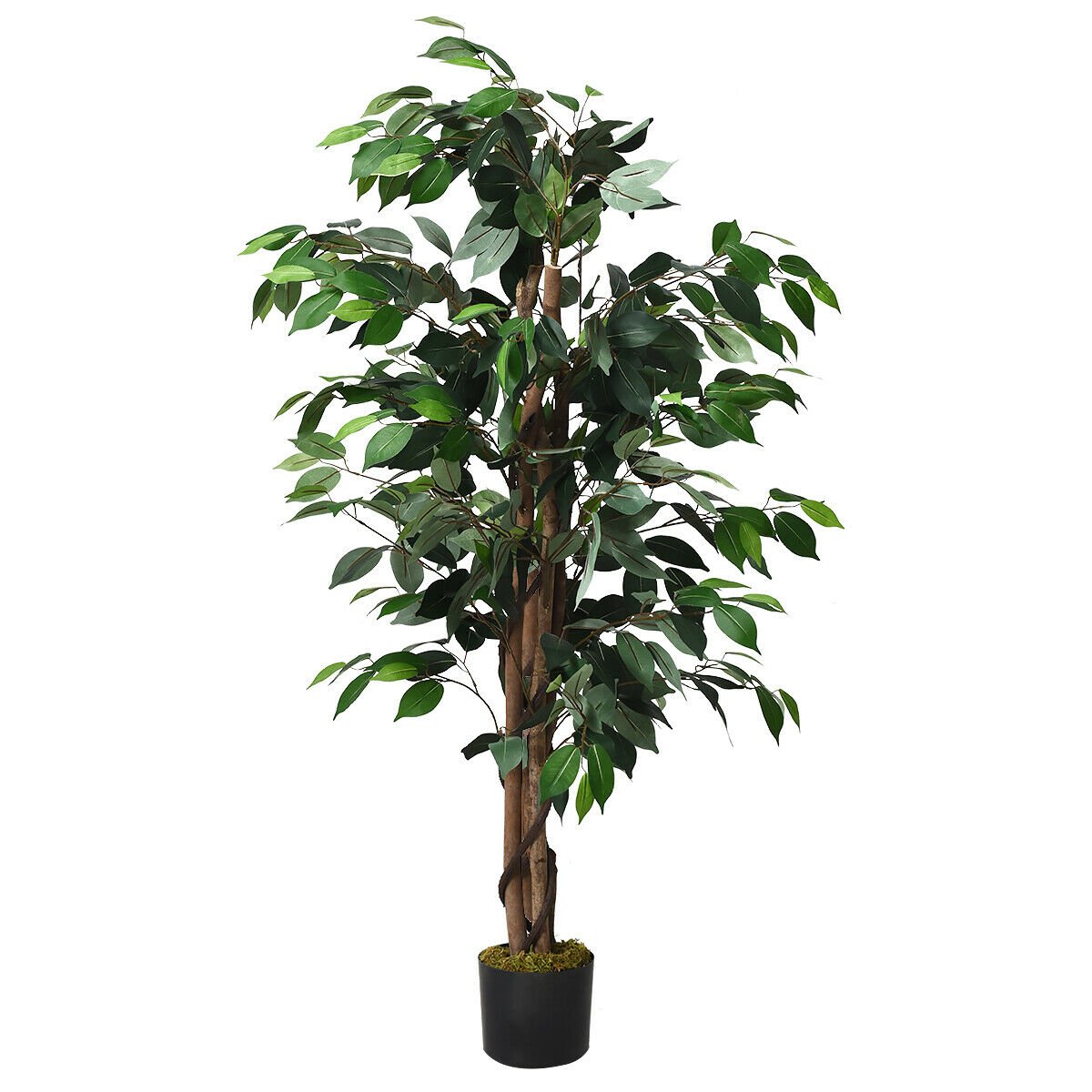 4 Feet Outdoor Trunks Artificial Ficus Silk Tree, Green Faux Plants   at Gallery Canada