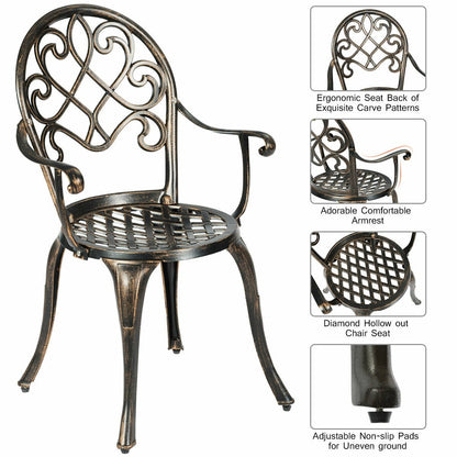 3 Pieces Outdoor Set Patio Bistro with Attached Removable Ice Bucket, Bronze Patio Conversation Sets   at Gallery Canada