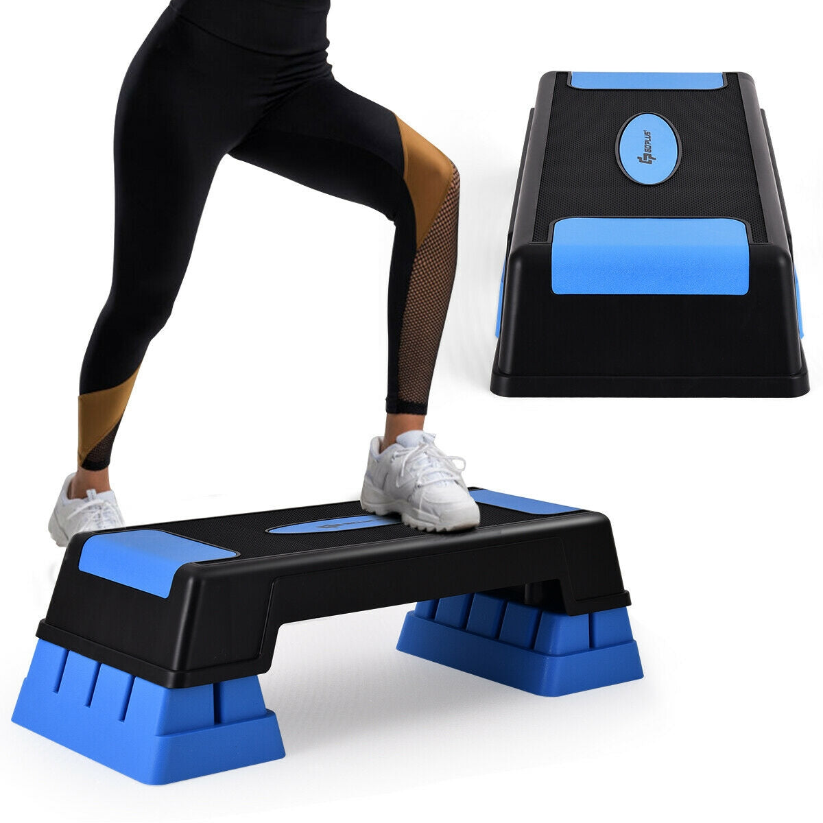 Aerobic Exercise Stepper Trainer with Adjustable Height, Blue Sport Equipments at Gallery Canada
