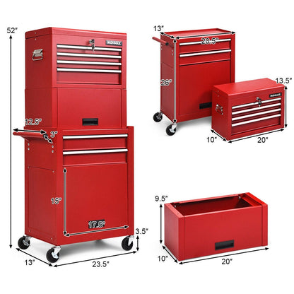 6-Drawer Tool Chest with Heightening Cabinet, Red - Gallery Canada