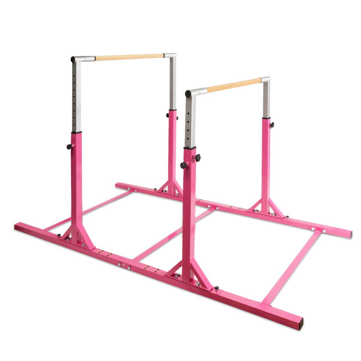 Kids Double Horizontal Bars Gymnastic Training Parallel Bars Adjustable, Pink Toy Sports   at Gallery Canada