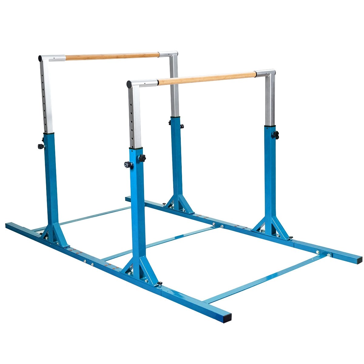 Kids Double Horizontal Bars Gymnastic Training Parallel Bars Adjustable, Blue Toy Sports   at Gallery Canada