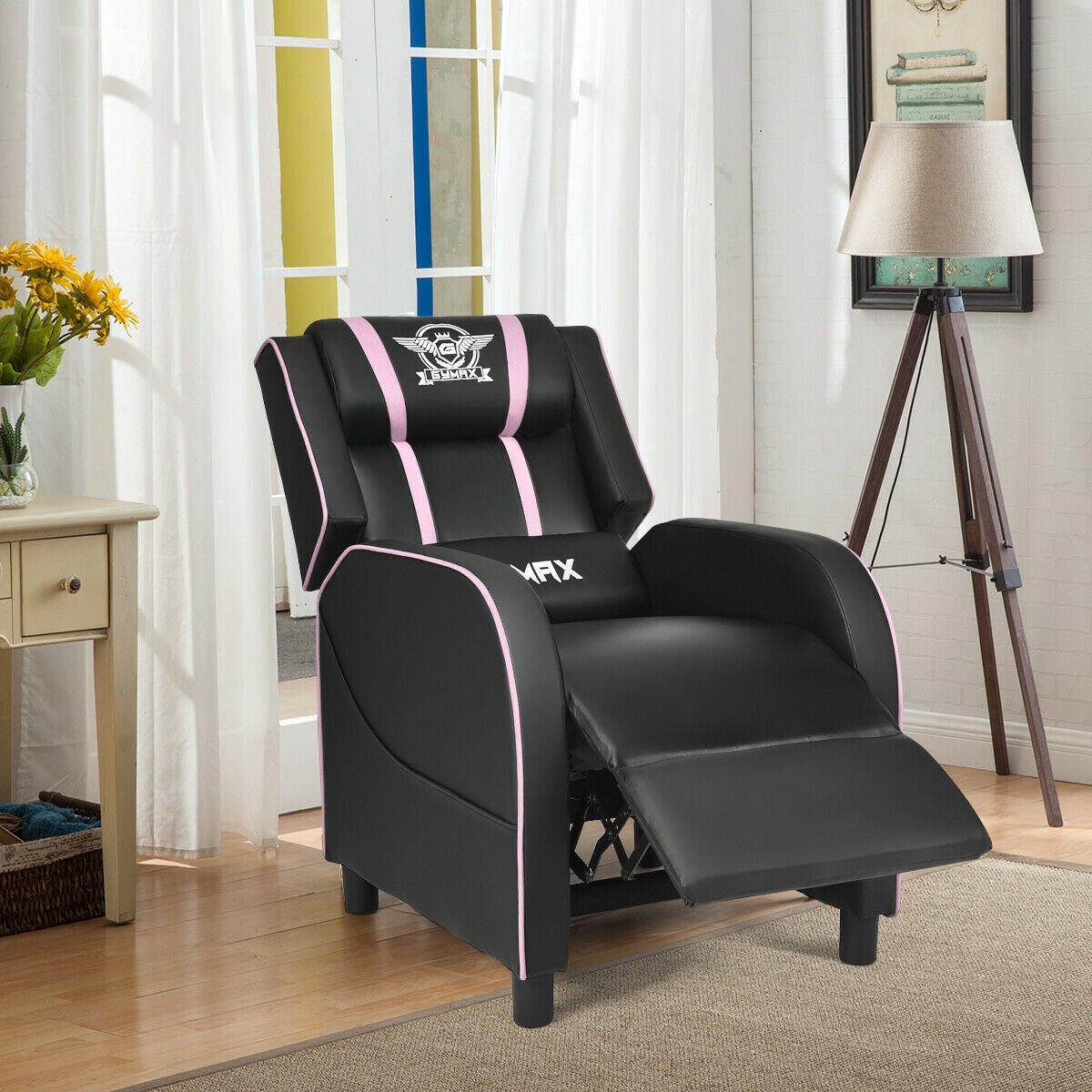 Massage Racing Gaming Single Recliner Chair, Pink Gaming Chairs   at Gallery Canada