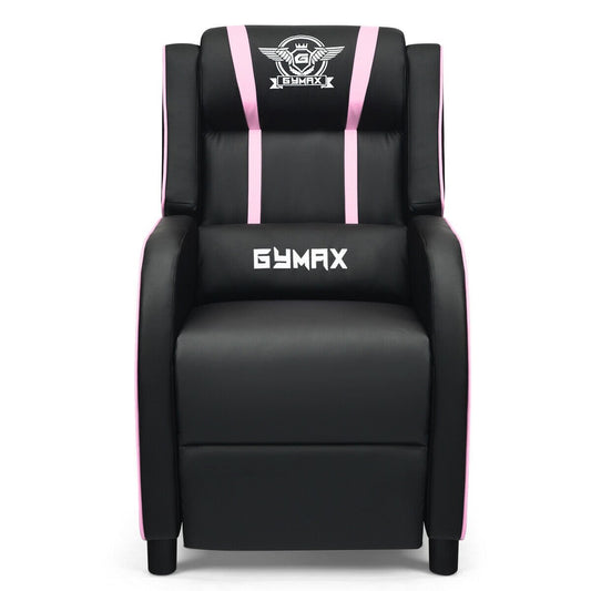 Massage Racing Gaming Single Recliner Chair, Pink Gaming Chairs   at Gallery Canada