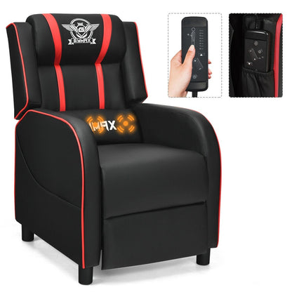 Massage Racing Gaming Single Recliner Chair, Red Gaming Chairs   at Gallery Canada