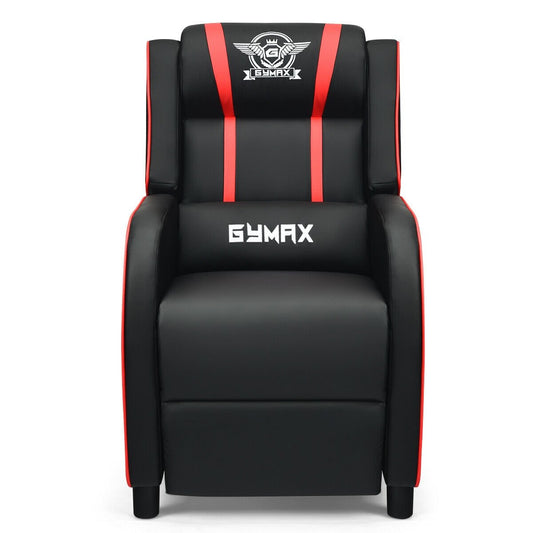 Massage Racing Gaming Single Recliner Chair, Red - Gallery Canada