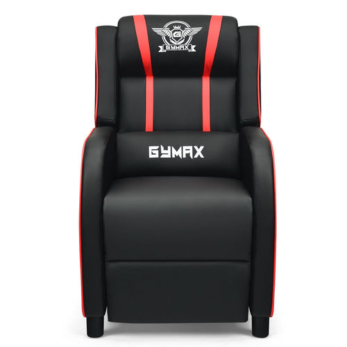 Massage Racing Gaming Single Recliner Chair, Red