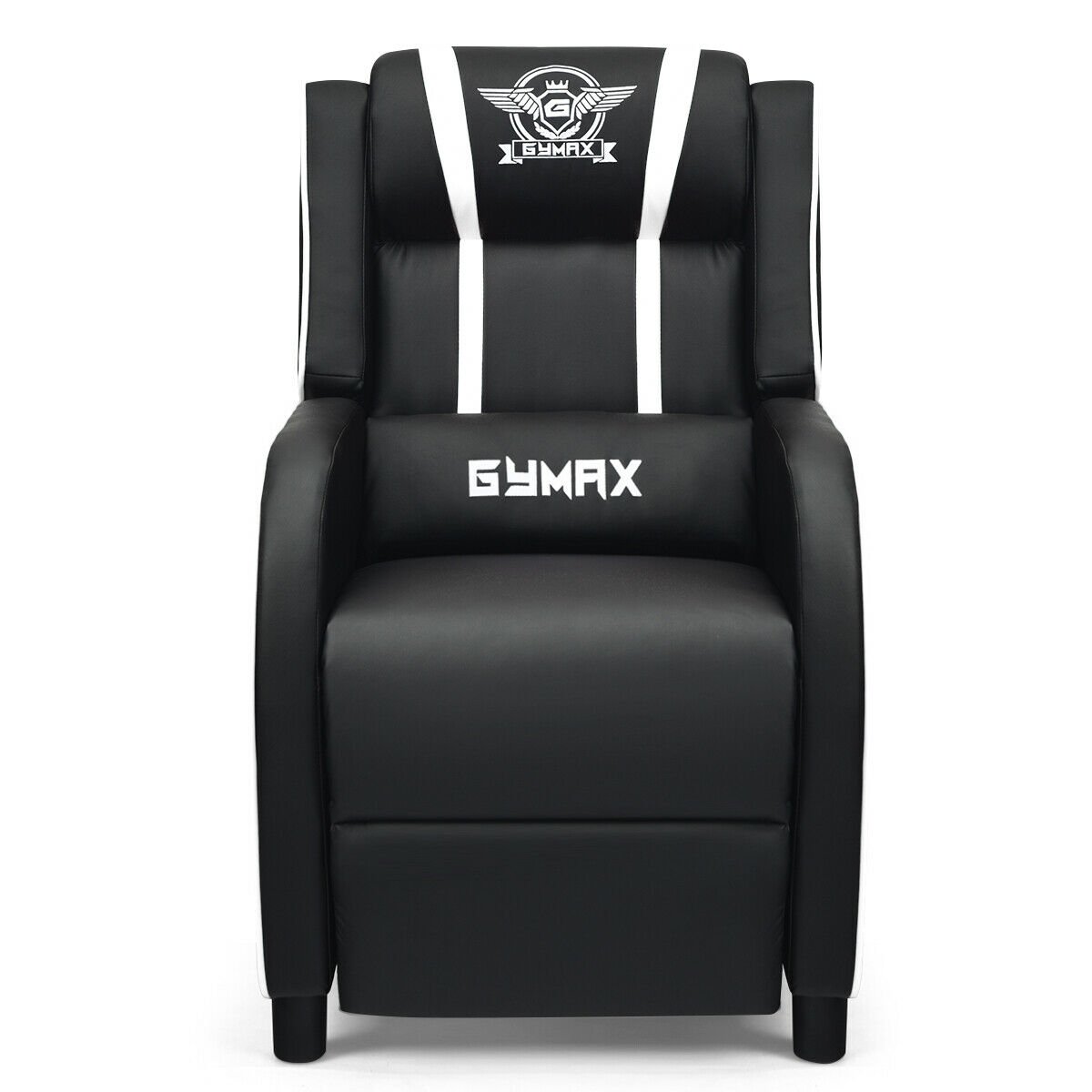 Massage Racing Gaming Single Recliner Chair, White Gaming Chairs   at Gallery Canada