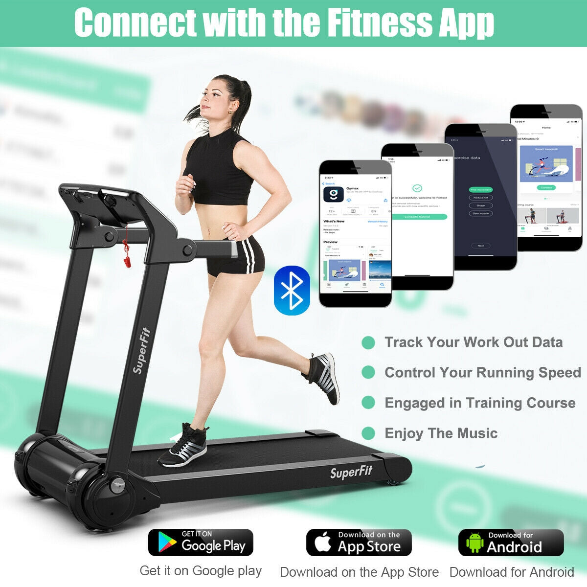 3HP Folding Electric Treadmill Running Machine, Silver Treadmills at Gallery Canada