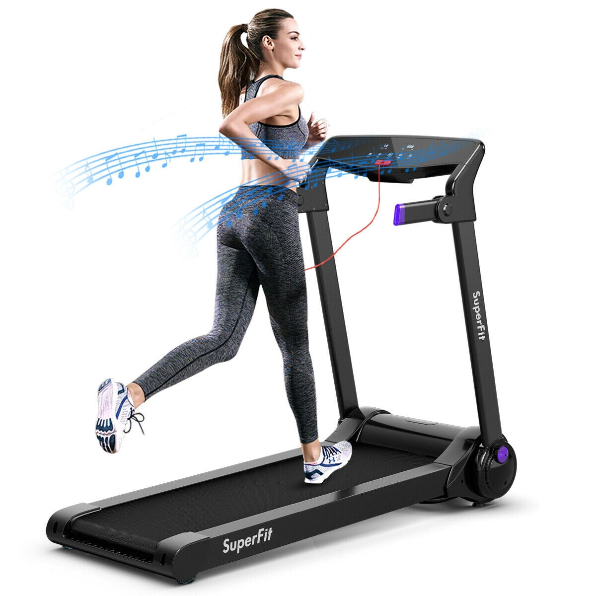 3HP Folding Electric Treadmill Running Machine, Purple Treadmills at Gallery Canada