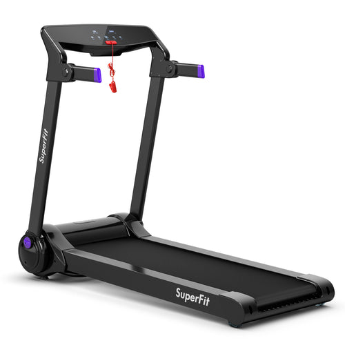 3HP Folding Electric Treadmill Running Machine, Purple