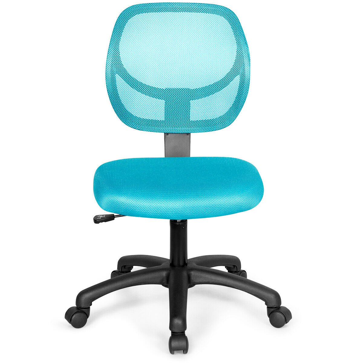 Low-back Computer Task Office Desk Chair with Swivel Casters, Blue Armless Chairs   at Gallery Canada