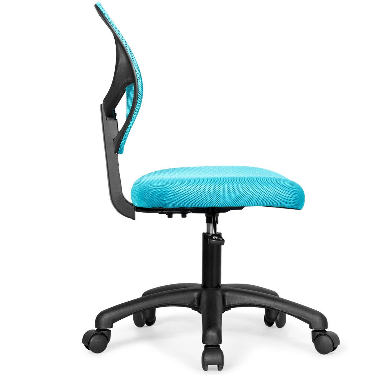 Low-back Computer Task Office Desk Chair with Swivel Casters, Blue Armless Chairs   at Gallery Canada