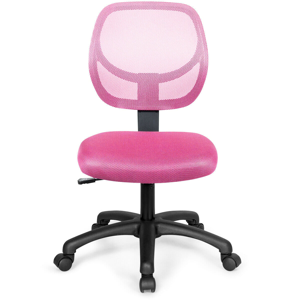 Low-back Computer Task Office Desk Chair with Swivel Casters, Pink Armless Chairs   at Gallery Canada