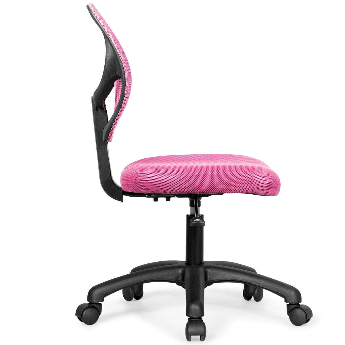 Low-back Computer Task Office Desk Chair with Swivel Casters, Pink Armless Chairs   at Gallery Canada