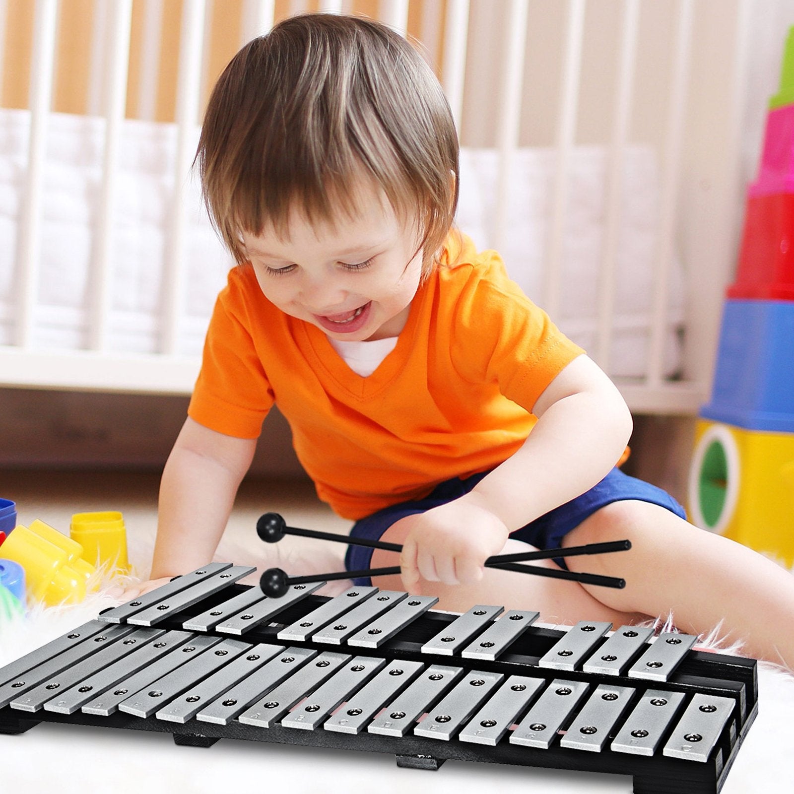 Foldable Aluminum Glockenspiel Xylophone 30 Note with Bag, Black Drums & Percussion   at Gallery Canada