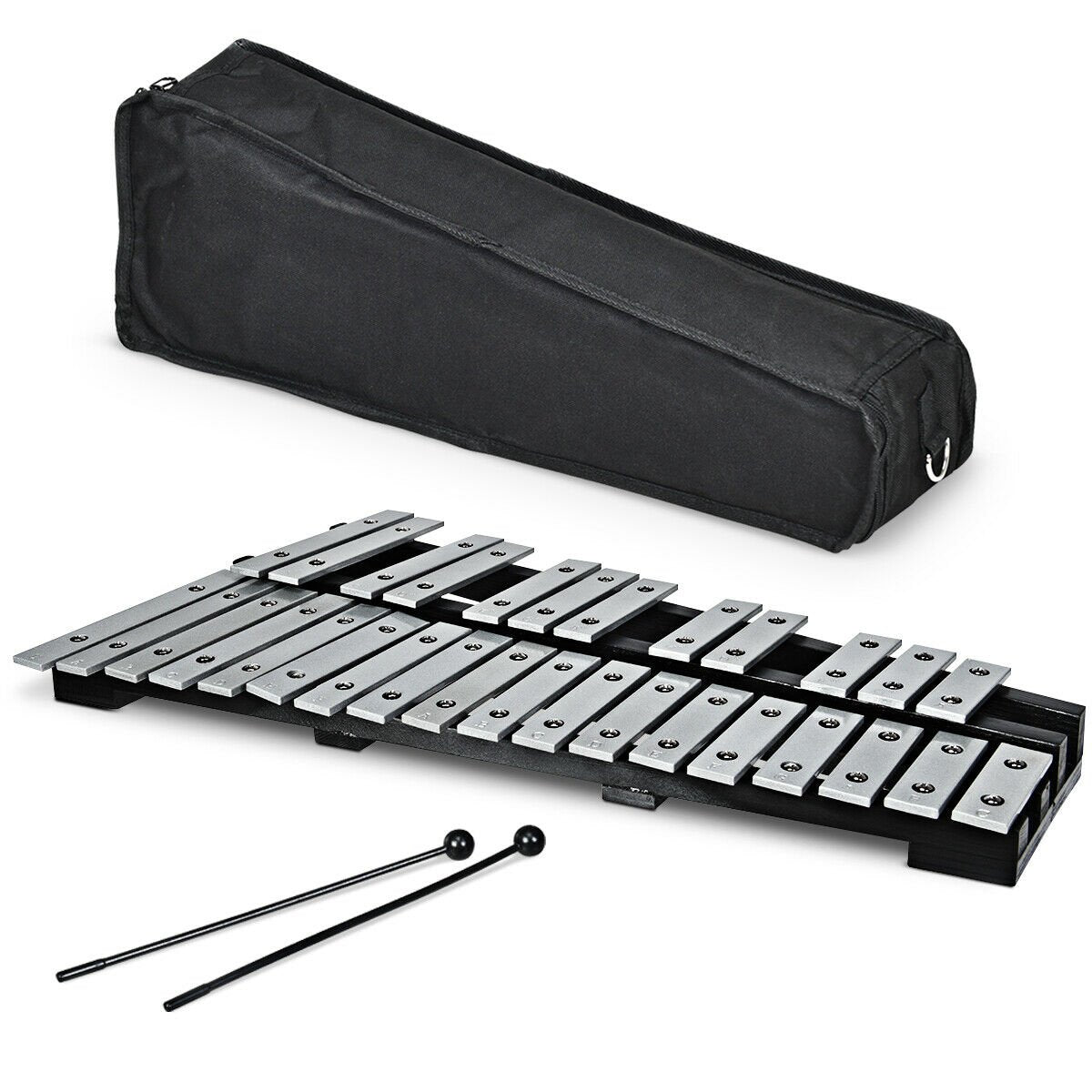 Foldable Aluminum Glockenspiel Xylophone 30 Note with Bag, Black Drums & Percussion   at Gallery Canada