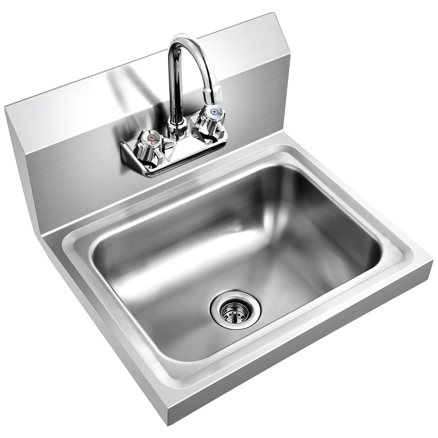 Stainless Steel Sink Wall Mount Hand Washing Sink with Faucet and Back Splash Kitchen Utensils at Gallery Canada