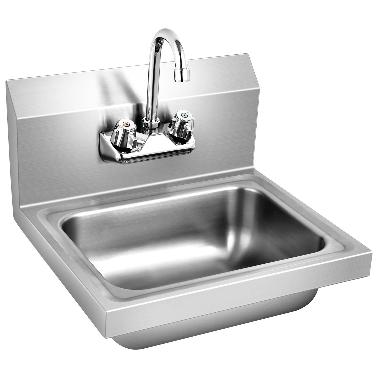 Stainless Steel Sink Wall Mount Hand Washing Sink with Faucet and Back Splash Kitchen Utensils Options at Gallery Canada