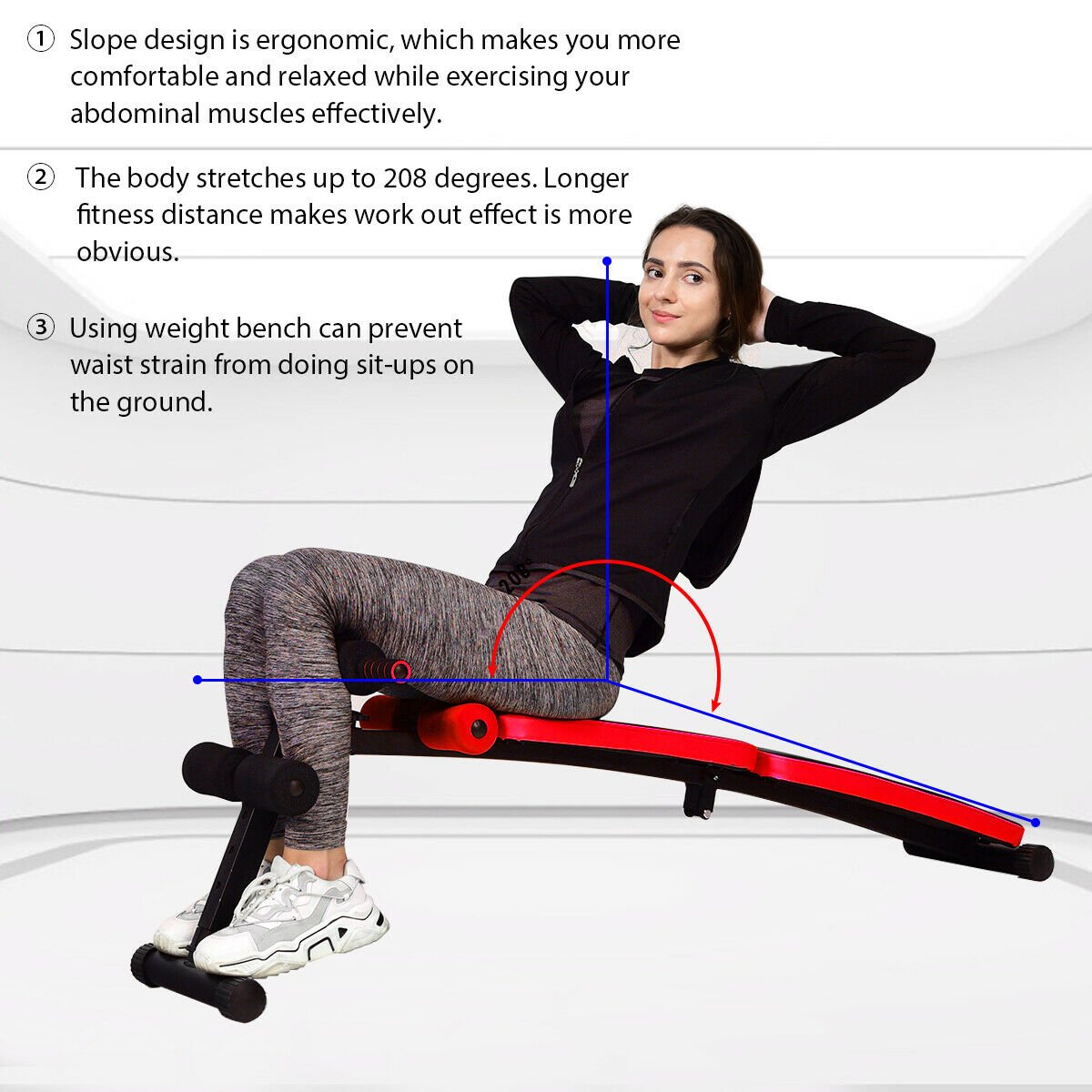 Abdominal Twister Trainer with Adjustable Height Exercise Bench, Red Benches Racks & Bars   at Gallery Canada