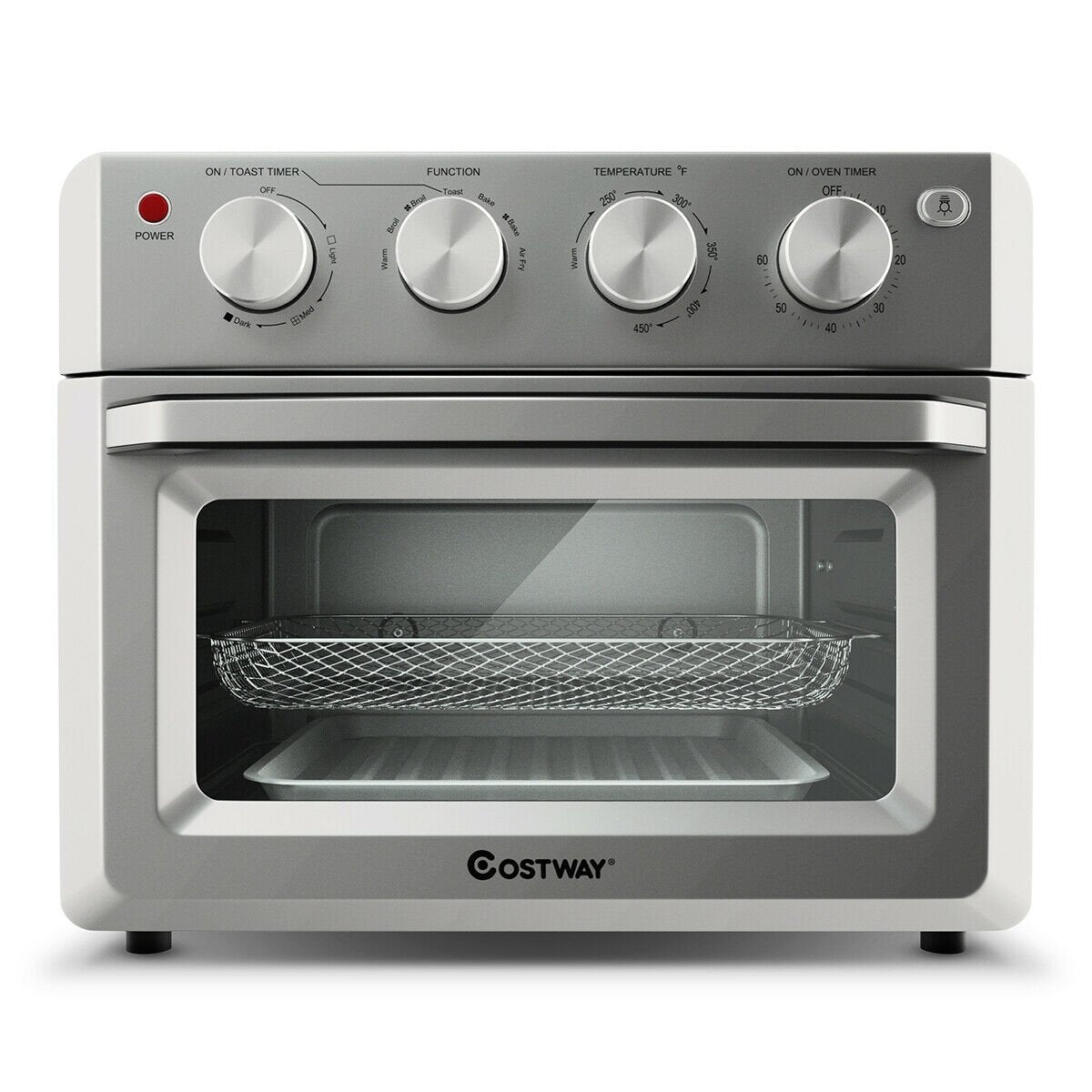 19 Qt Dehydrate Convection Air Fryer Toaster Oven with 5 Accessories, Silver Toaster Ovens   at Gallery Canada