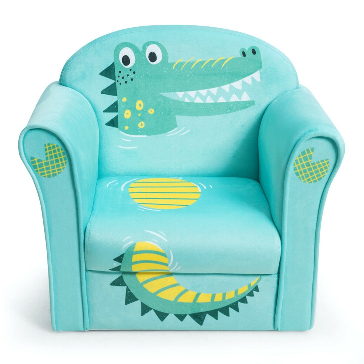 Kids Crocodile Armrest Upholstered Couch, Green Kids Chairs & Seating   at Gallery Canada