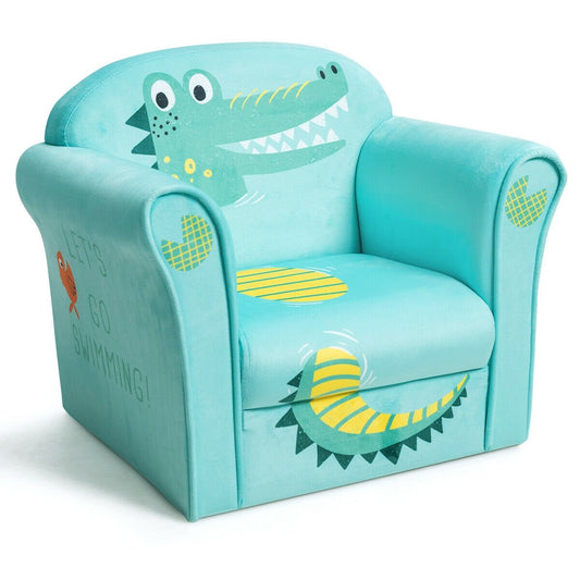 Kids Crocodile Armrest Upholstered Couch, Green - Gallery Canada