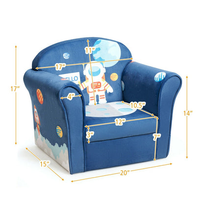 Kids Astronaut Armrest Upholstered Couch, Blue Kids Chairs & Seating   at Gallery Canada