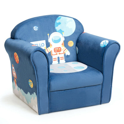 Kids Astronaut Armrest Upholstered Couch, Blue Kids Chairs & Seating   at Gallery Canada