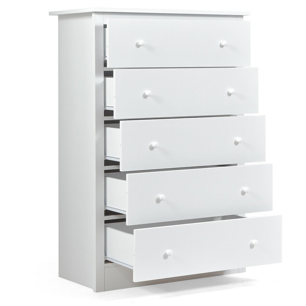 Functional Storage Organized Dresser with 5 Drawer, White - Gallery Canada
