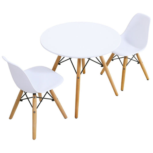 Kid's Modern Dining Table Set with 2 Armless Chairs, White Kids Table & Chair Sets   at Gallery Canada