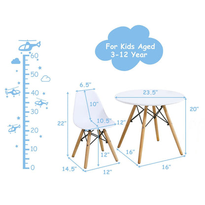 Kid's Modern Dining Table Set with 2 Armless Chairs, White Kids Table & Chair Sets   at Gallery Canada