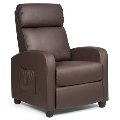 Recliner Sofa Wingback Chair with Massage Function, Brown Accent Chairs   at Gallery Canada