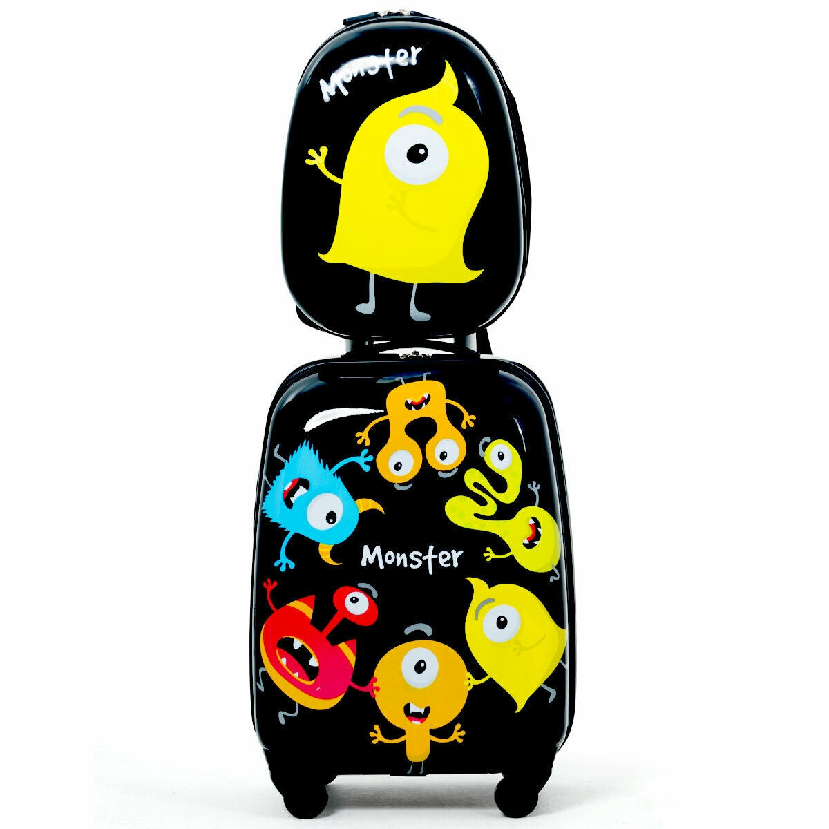 2 Pieces Kids Luggage Set 12 Inch Backpack and 16 Inch Rolling Suitcase, Black Kids Luggage at Gallery Canada