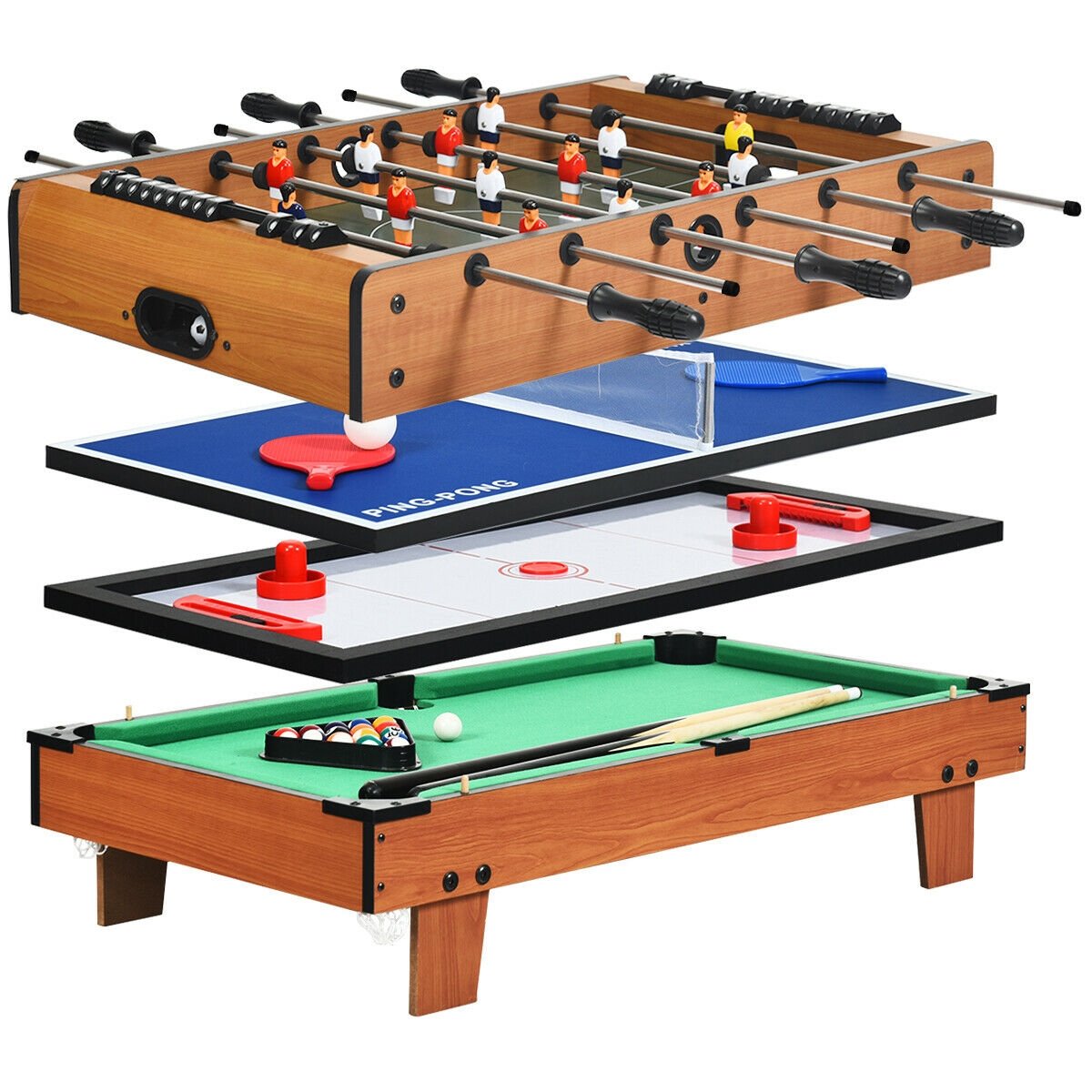 4 In 1 Multi Game Hockey, Brown Game Room   at Gallery Canada