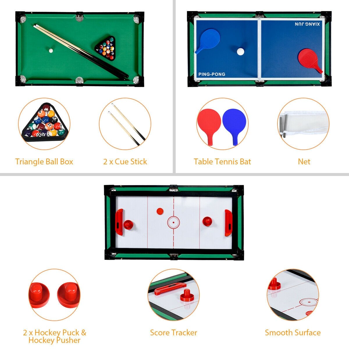 4 In 1 Multi Game Hockey, Brown Game Room   at Gallery Canada