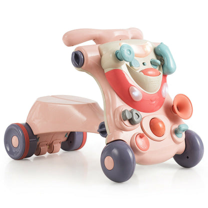 2-in-1 Baby Walker with Activity Center, Pink Baby Walkers Pink at Gallery Canada