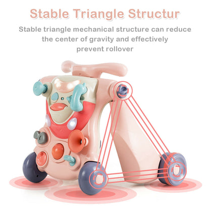 2-in-1 Baby Walker with Activity Center, Pink Baby Walkers at Gallery Canada