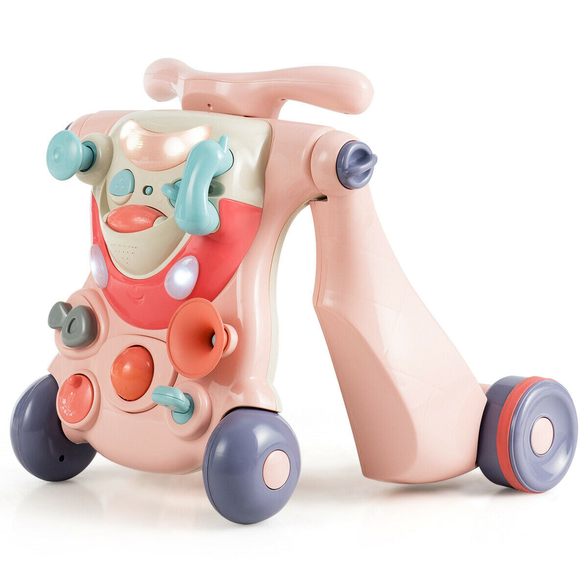 2-in-1 Baby Walker with Activity Center, Pink Baby Walkers at Gallery Canada