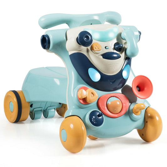 2-in-1 Baby Walker with Activity Center, Blue Baby Walkers Blue at Gallery Canada