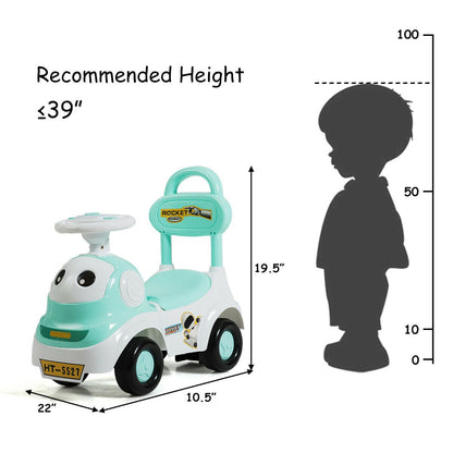 3-in-1 Baby Walker Sliding Pushing Car with Sound Function, Green - Gallery Canada