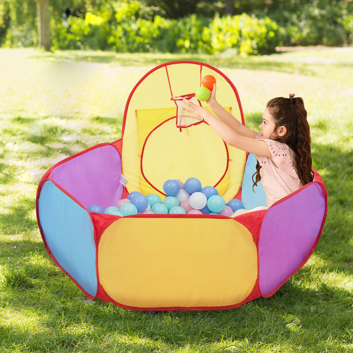 7 Pieces Kids Ball Pit Pop Up Play Tents, Multicolor - Gallery Canada