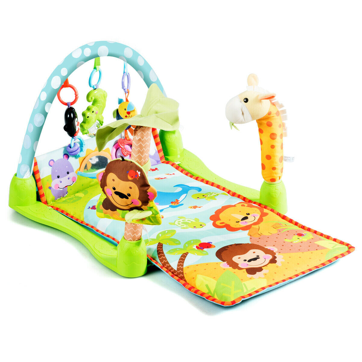 4-in-1 Baby Play Gym Mat with 3 Hanging Educational Toys, Multicolor Baby Gyms & Playmats at Gallery Canada