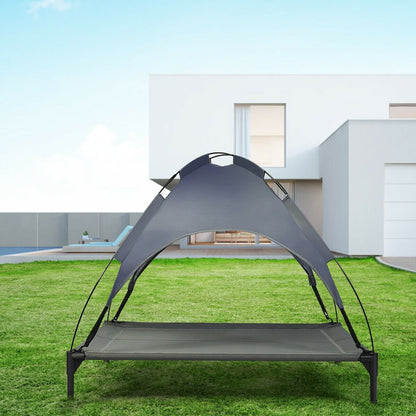 Portable Elevated Outdoor Pet Bed with Removable Canopy Shade-42 Inch, Dark Gray Dog Supplies   at Gallery Canada