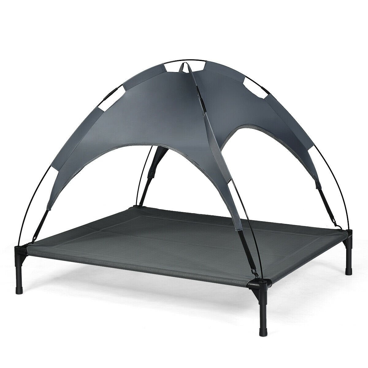 Portable Elevated Outdoor Pet Bed with Removable Canopy Shade-42 Inch, Dark Gray Dog Supplies   at Gallery Canada